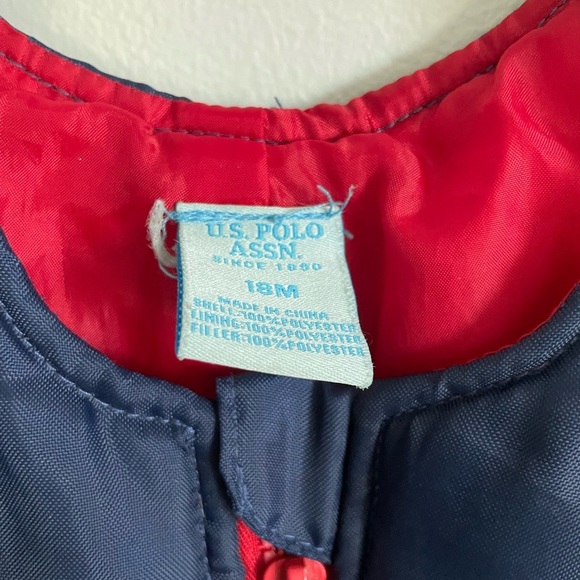 Kids Overalls snow pants U.S. Polo Assn. Navy and Light Blue size 18 months - Picture 4 of 4